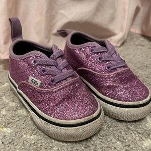 Vans slip on purple glitter toddler sneaker